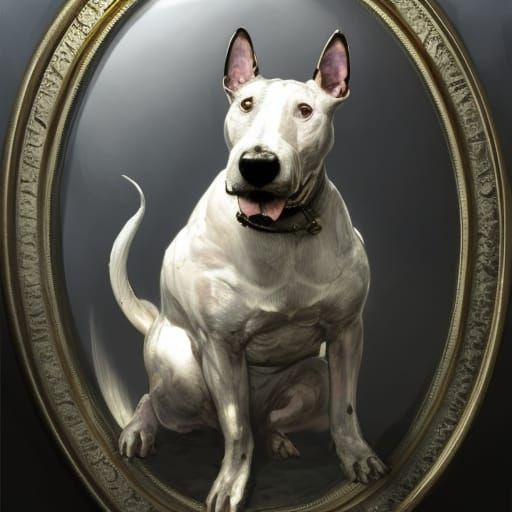 Antique Painting of an English Bull Terrier
