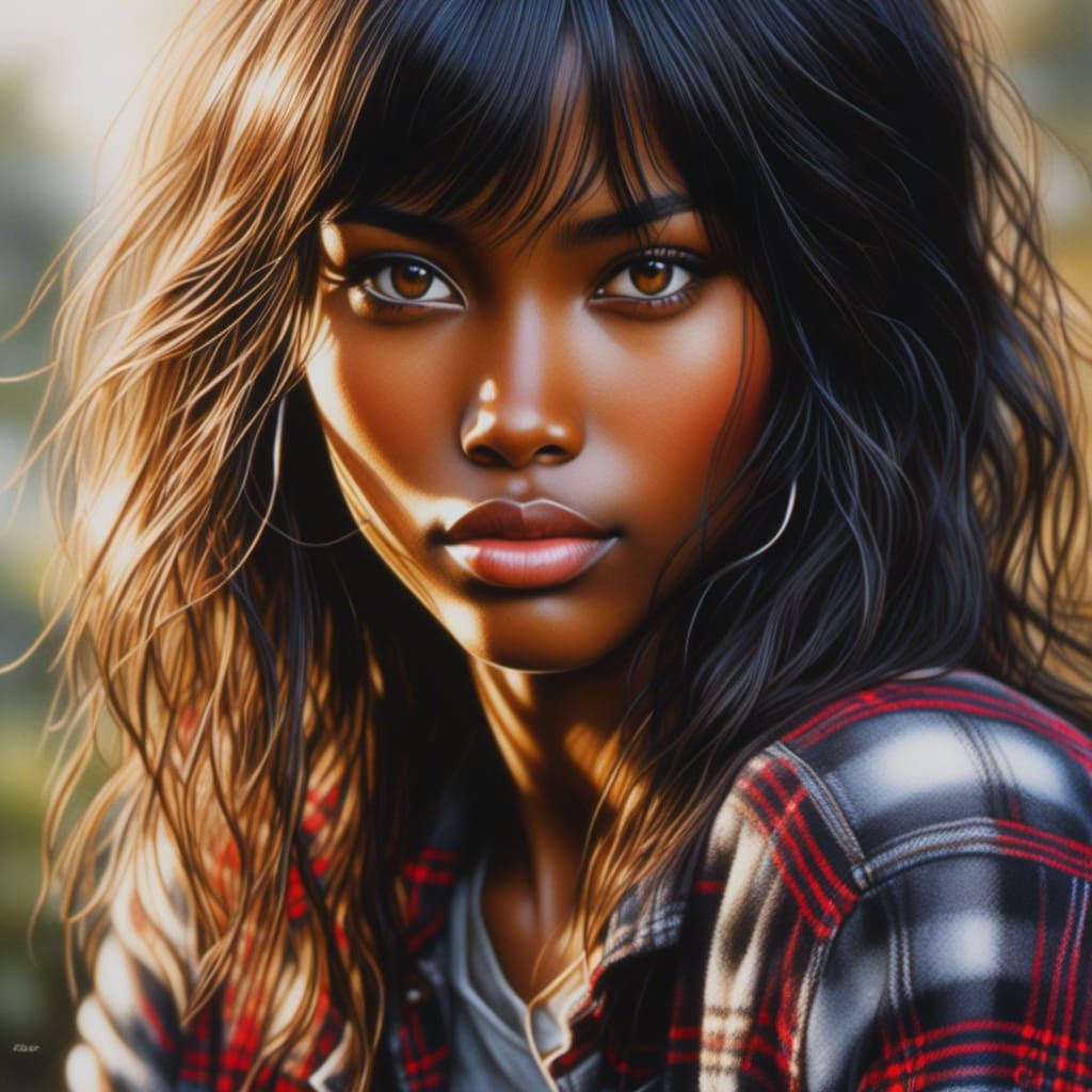 Hyperrealistic Watercolor Portrait of Beautiful Woman