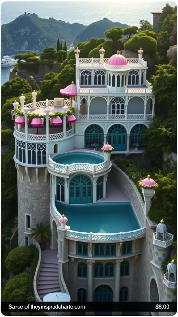 Ancient Elven Chateau Cliffside Palace