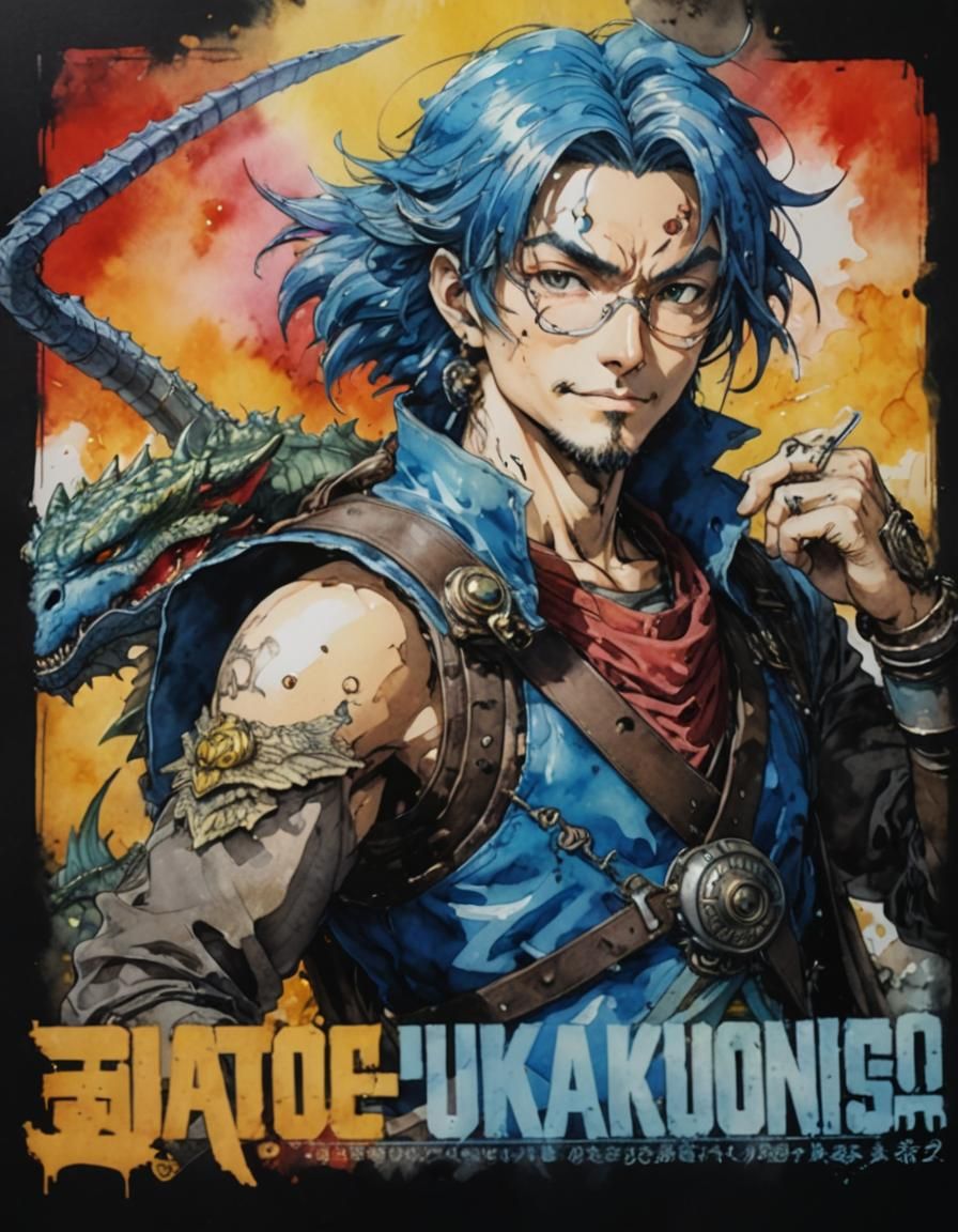 Otaku in Anime Merchandise Shop: Watercolor Art