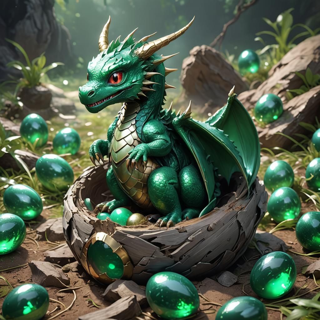 Baby Dragon Emerges: 3D Anime Art