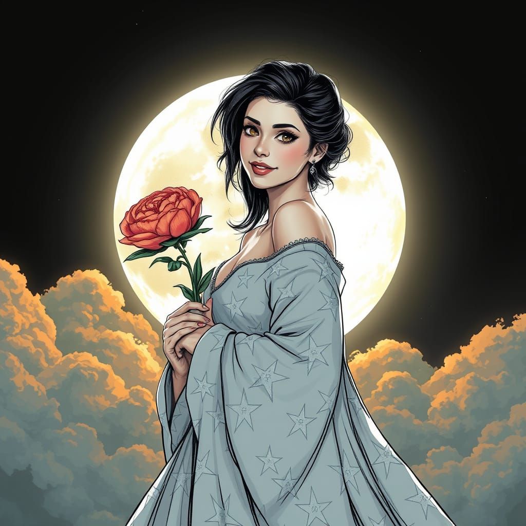 Ethereal Beauty in Starlit Night