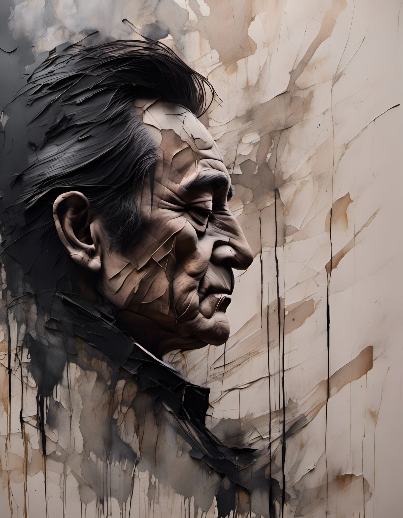 Johnny Cash Portrait with Dramatic 3D Shading