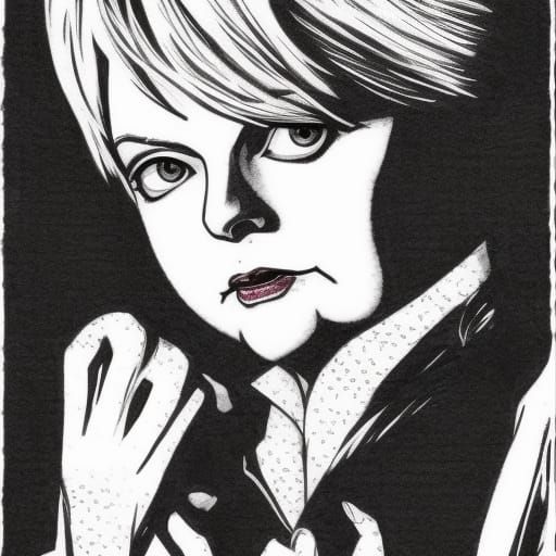 Jessica Fletcher as L: Death Note Manga Style