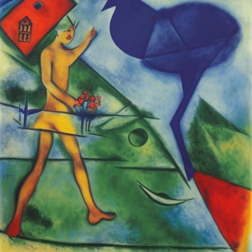 Heavenly Figure in Woodland: Modern Art Style