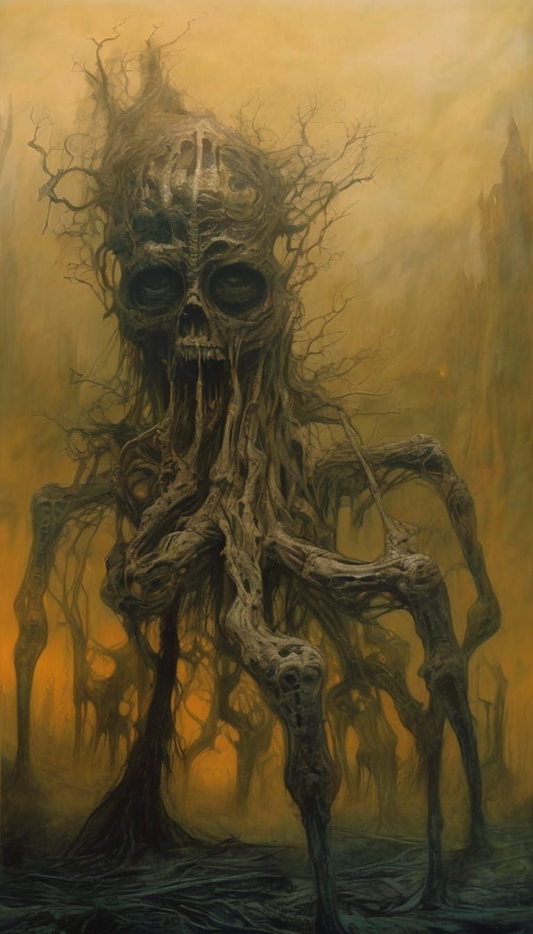 Surreal Hellscapes with Dark, Gothic Biomechanics