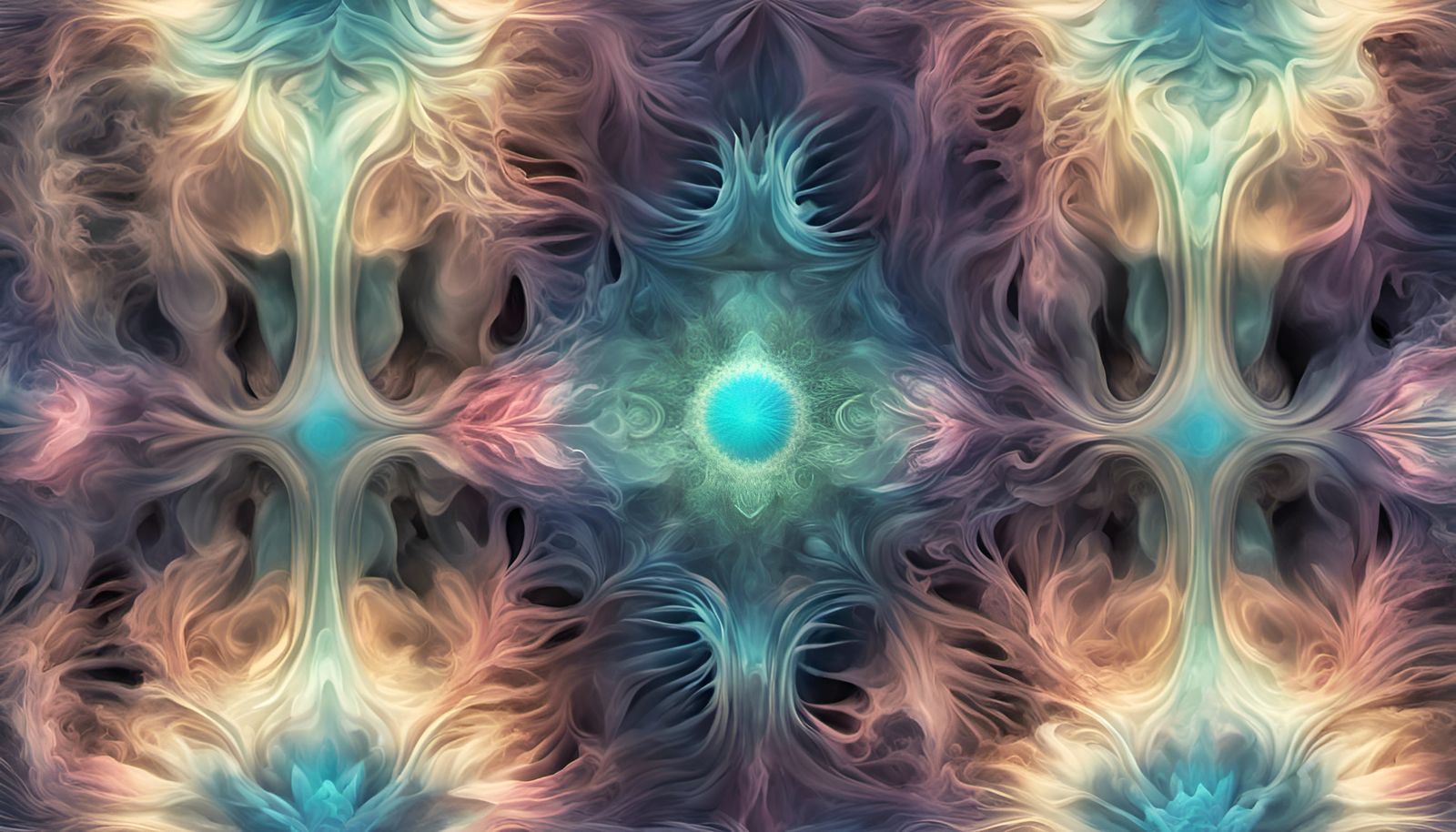 Opalescent Biomorphic Pattern in Fractal Space
