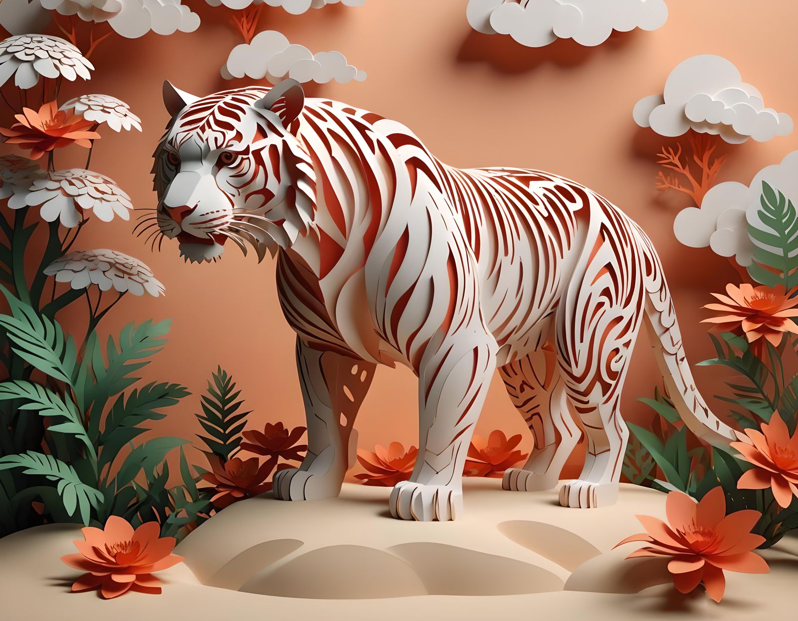 Kirigami Tiger