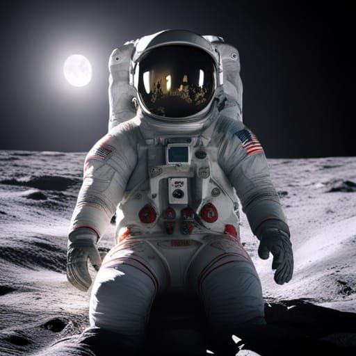 Astronaut Chilling on the Moon in Ultra HD