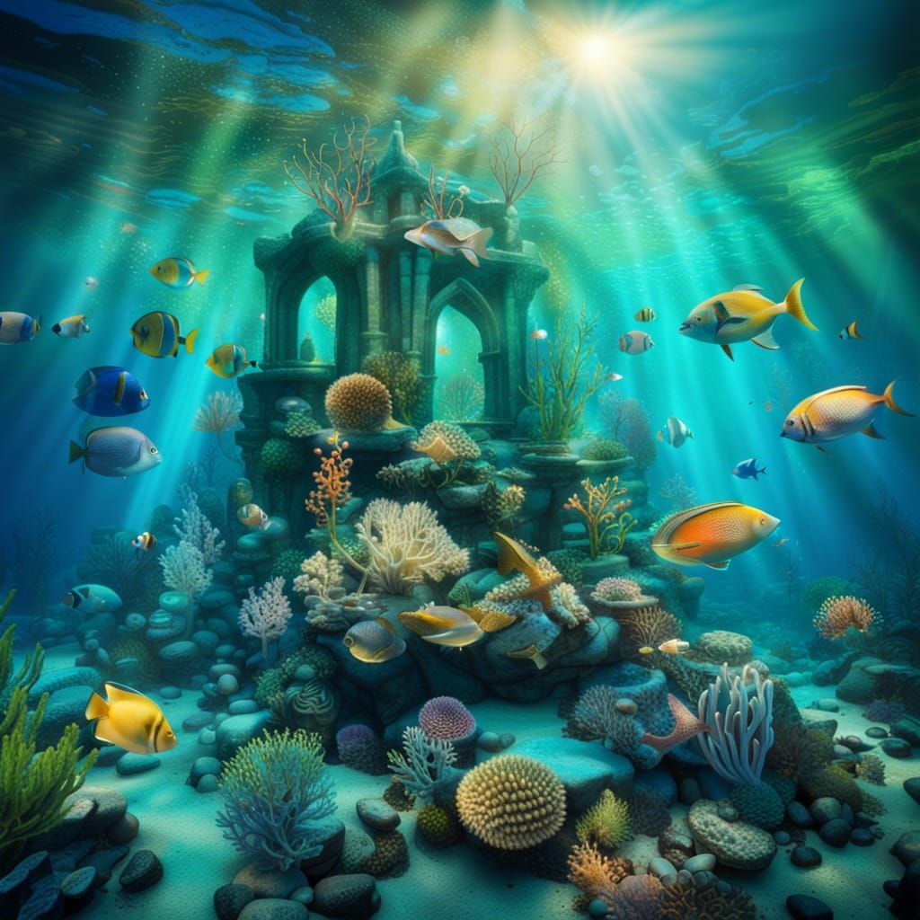 Underwater Wonderland with Coral Reef and Exotic Fish