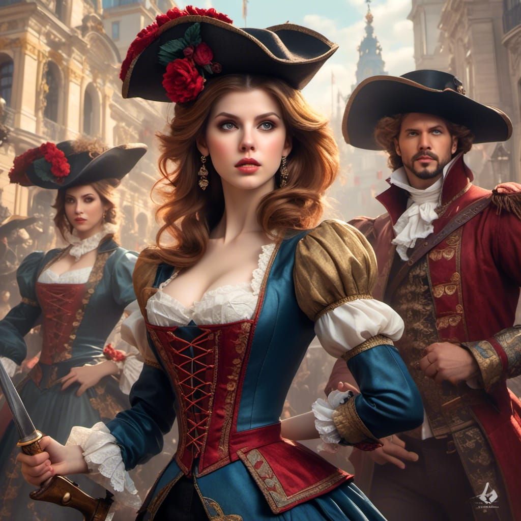 Anna Kendrick as Musketeer in Madrid, Digital Art