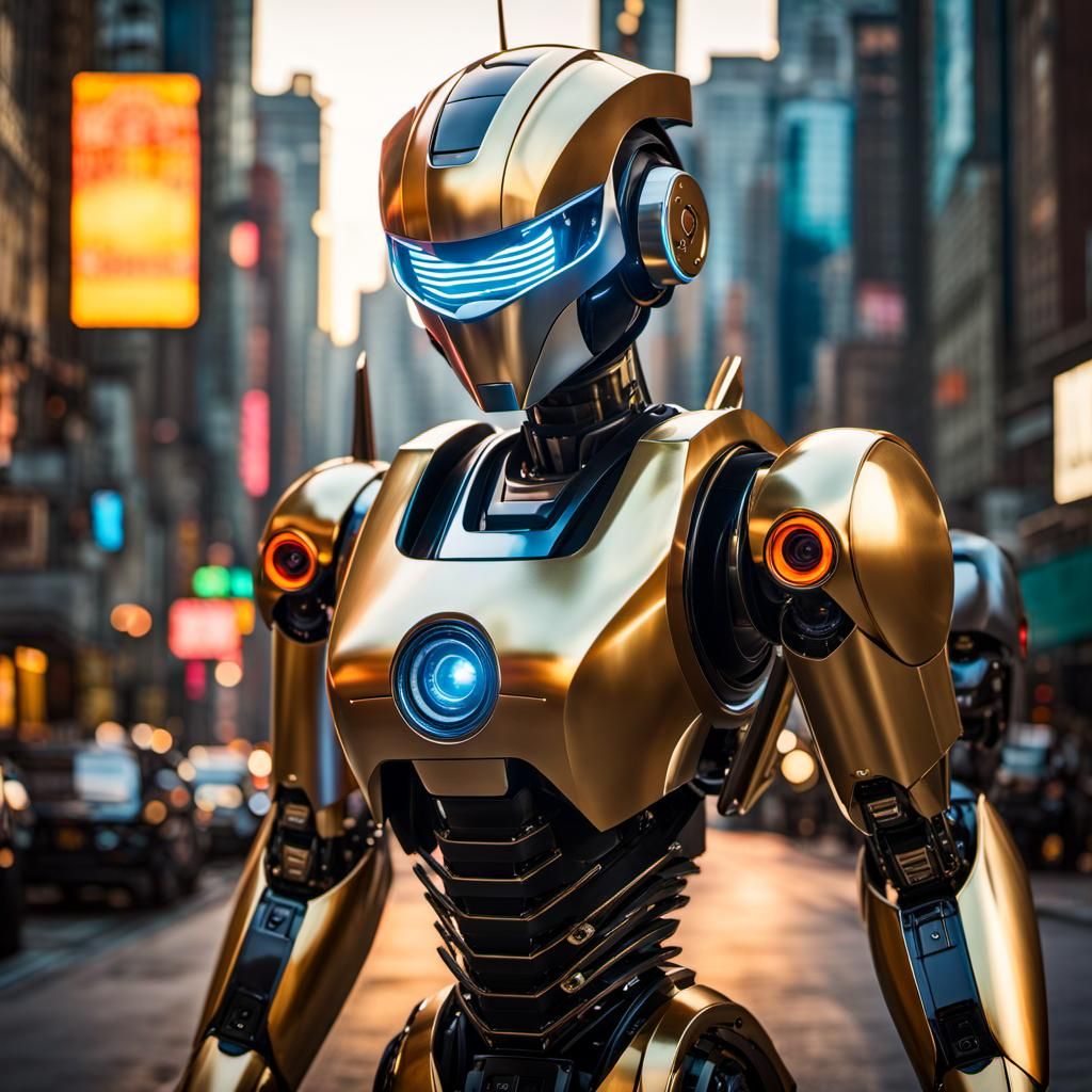 Futuristic Cyberpunk Asian Cyborg in Biomechanical Fashion