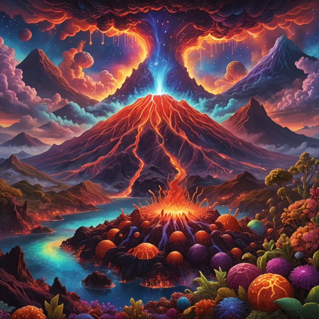 Meatball Volcano Eruption on Distant World