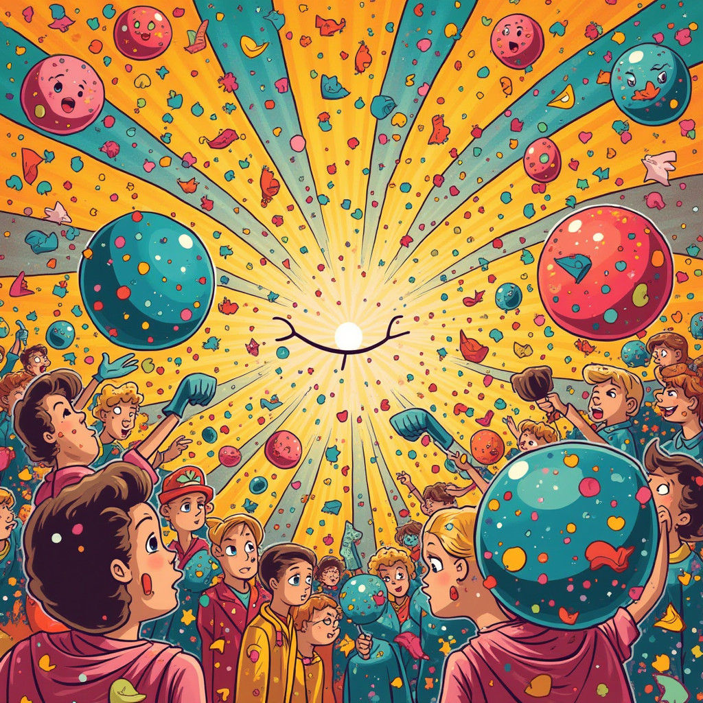 Whimsical Ads Bursting with Confetti and Hand-Drawn Illustra...