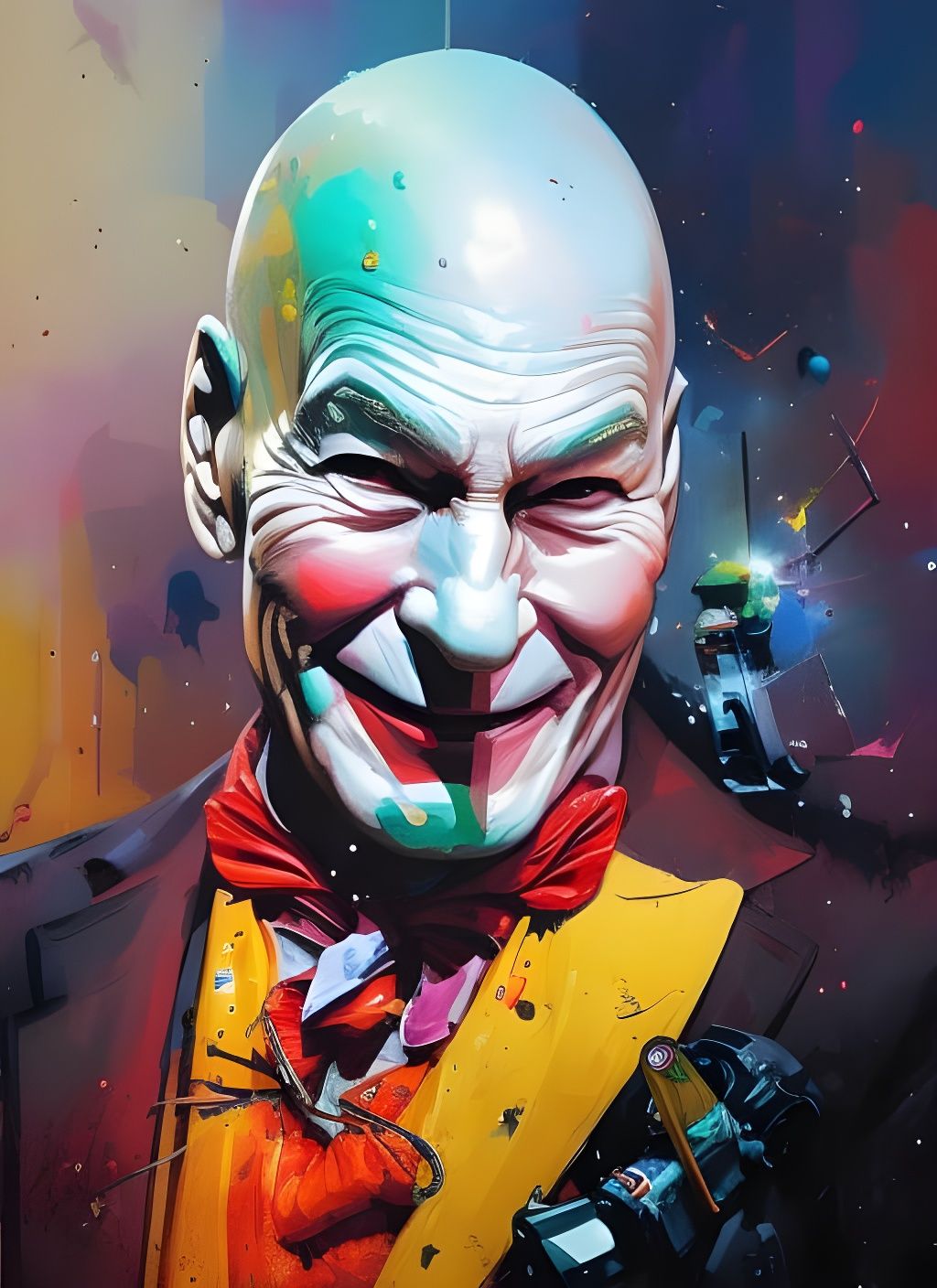 Patrick Stewart as Joker: Crayon Caricature