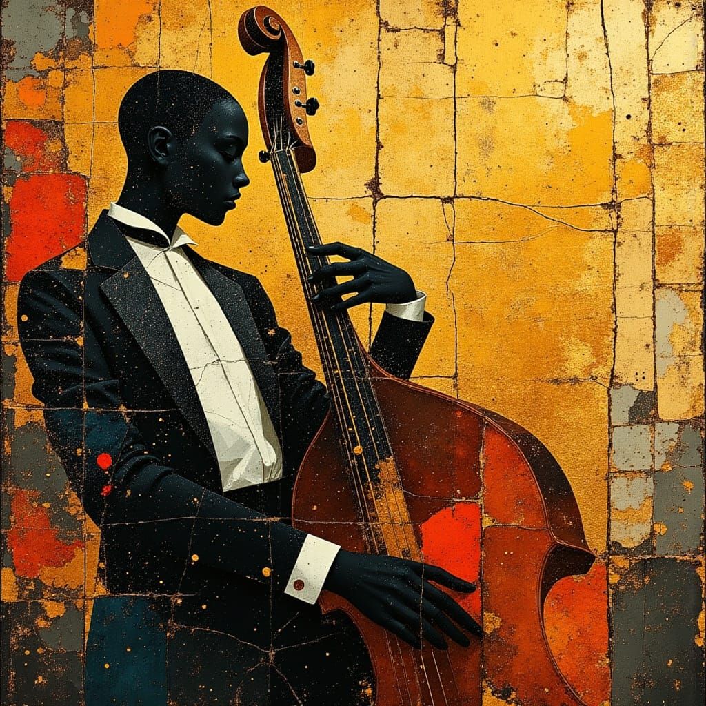 Jazz Dancer on Stage with Gold Leaf Highlights