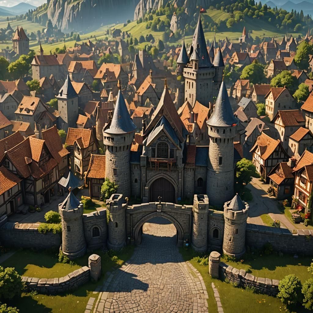 Rural Town Gate: Fantasy Concept Art