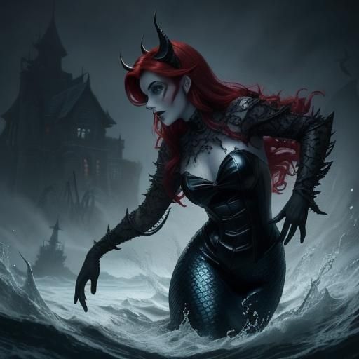 Evil Mermaid: A Dark Disney Villainess in Photorealism