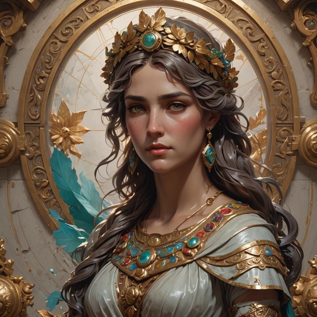 Pax Romana: Goddess Bust Portrait in Art Nouveau Style