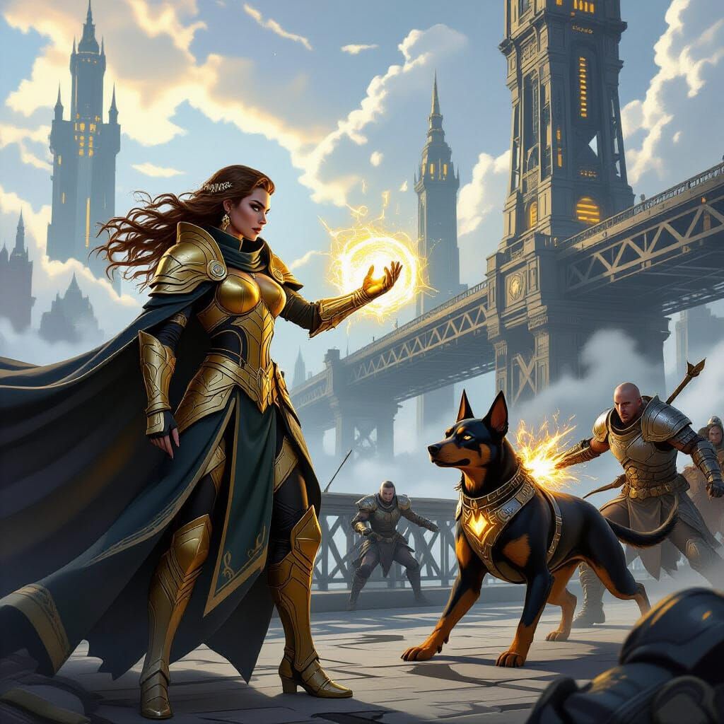 Piltover vs Zaun: Hextech Battle on Industrial Bridge