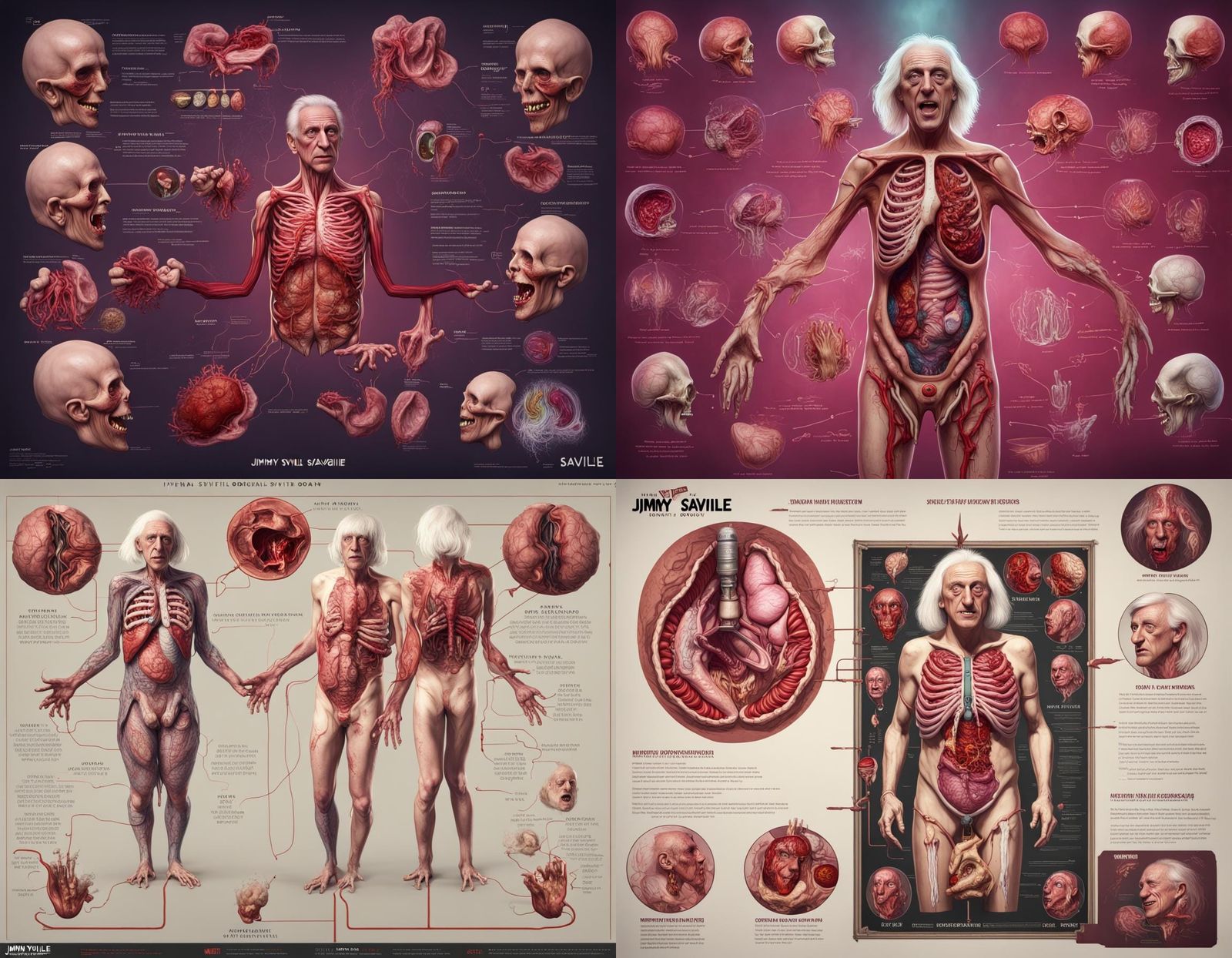 Horrific Diagram of Internal Organs in Detailed Matte Style
