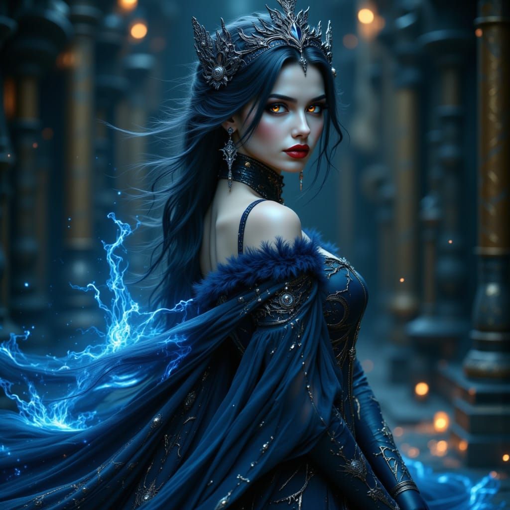 Enigmatic Woman with Deadly Allure in Anime Style