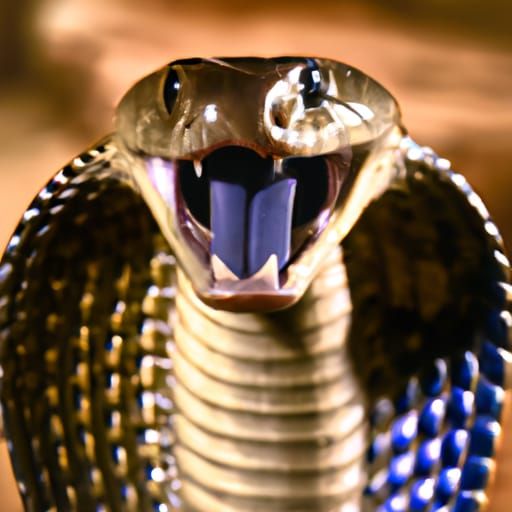 Menacing Cobra Strikes: 8K Resolution Macro Photograph