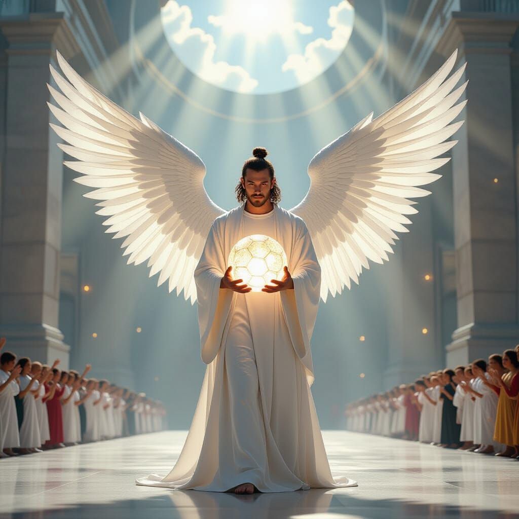 Monumental Gareth Bale Statue with Angelic Wings