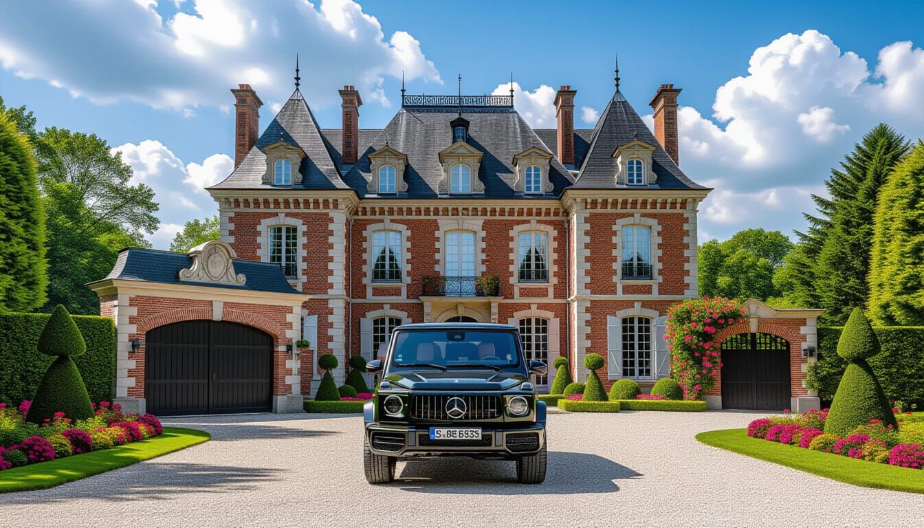 Brick Chateau with AMG G 63 in Monet Style