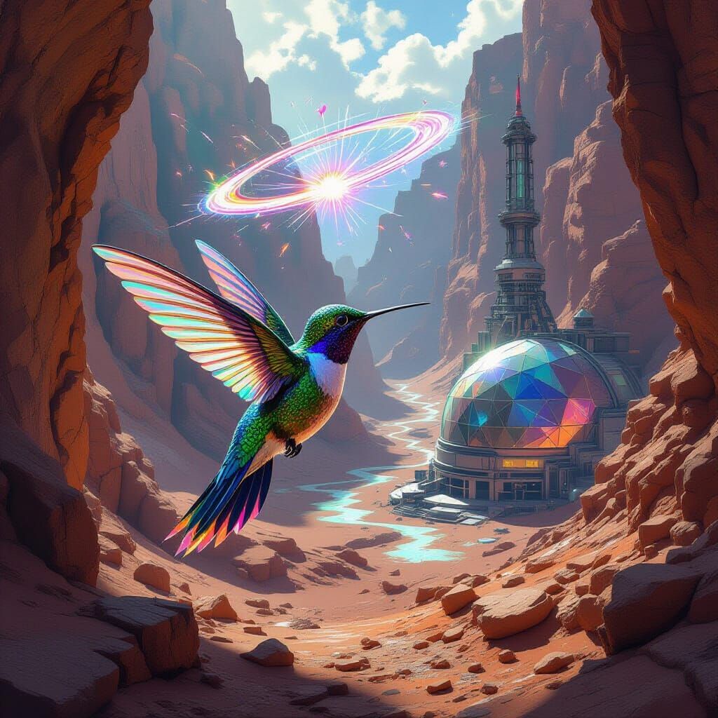 Aero-Graft Hummingbird in Valles Marineris Digital Art