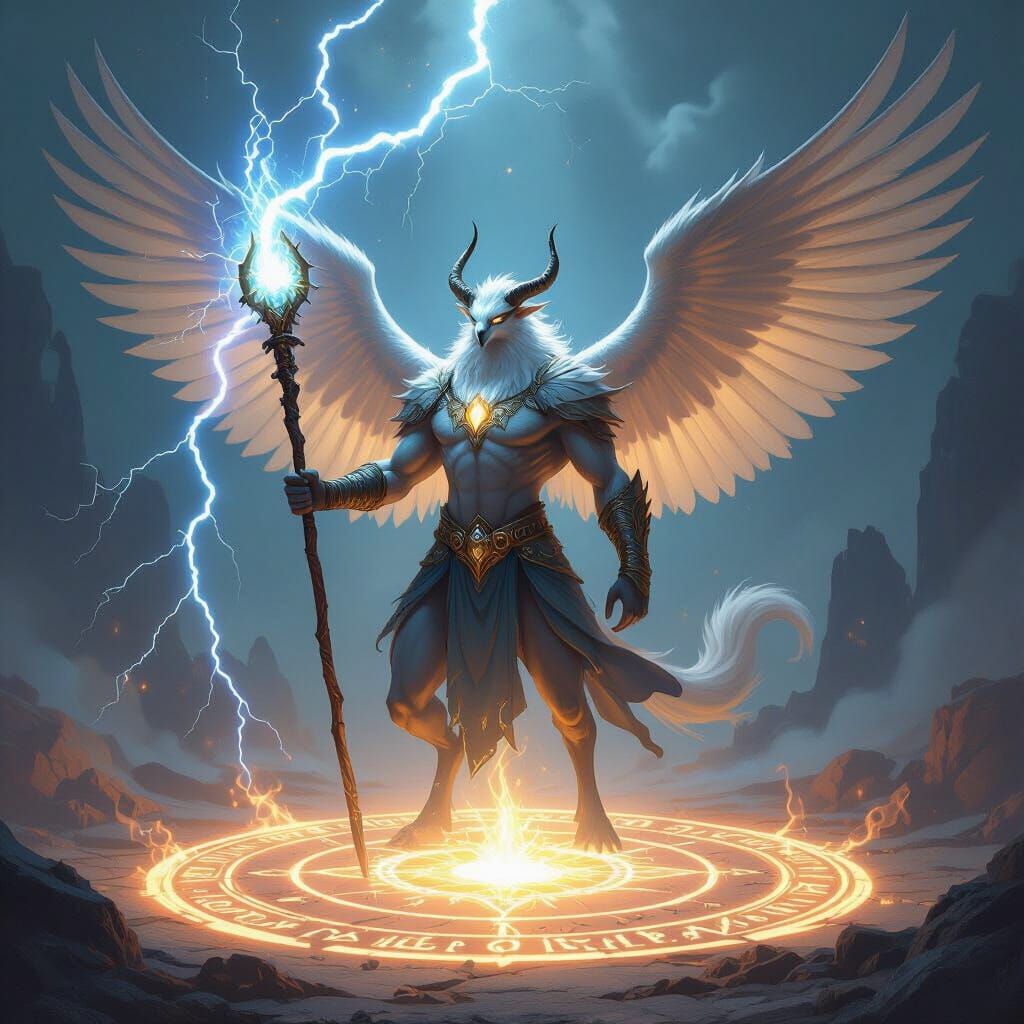 Majestic Winged Creature Conjures Lightning in Epic Fantasy ...