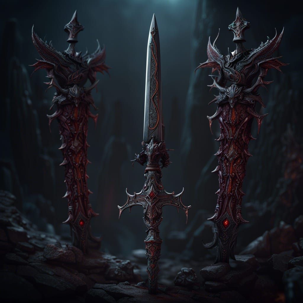 Demonic Long Sword Fantasy Concept Art
