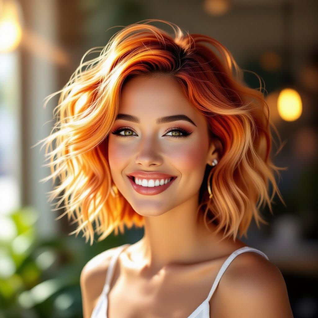 Sunshine Hairstyle in Expressive Illustrative Style