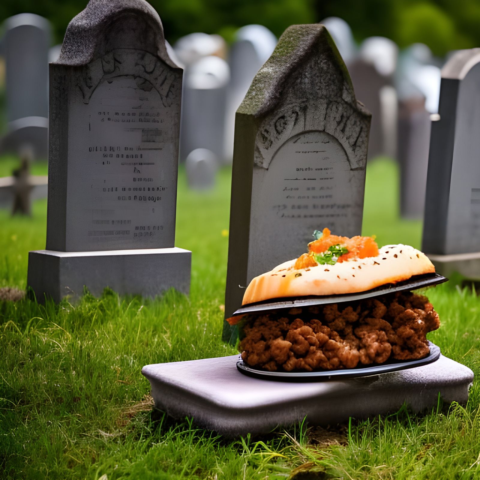 Eating sloppy joes in the graveyard