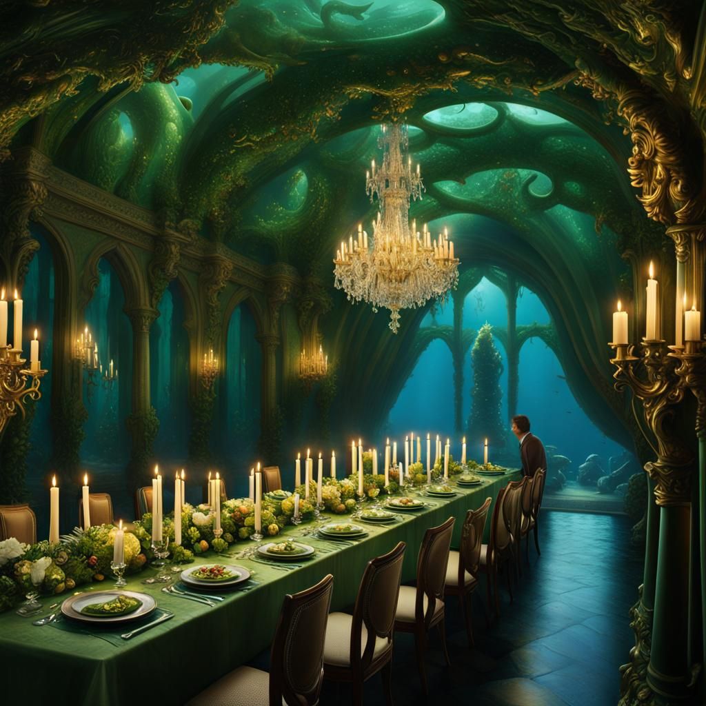 Underwater Candlelight Dinner with Sea Creatures