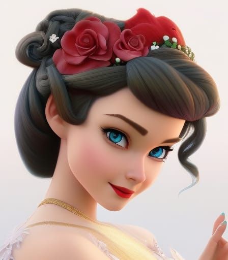 Disney Snow White 3D Render in Pixar Style