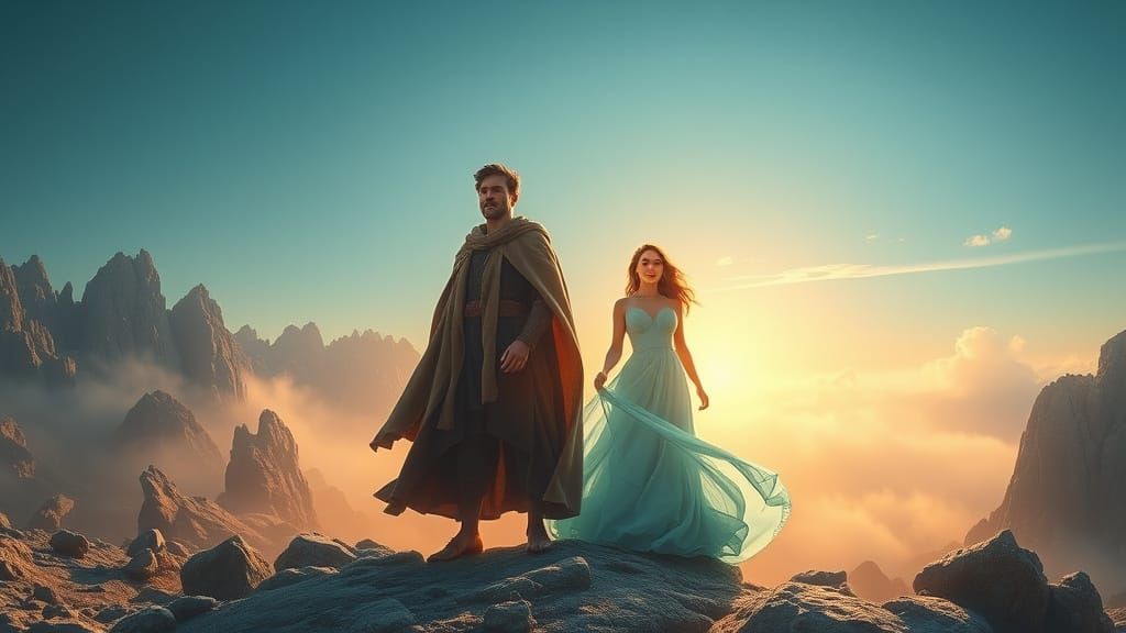 Surreal Landscape Album Cover Art in Harmonious Union