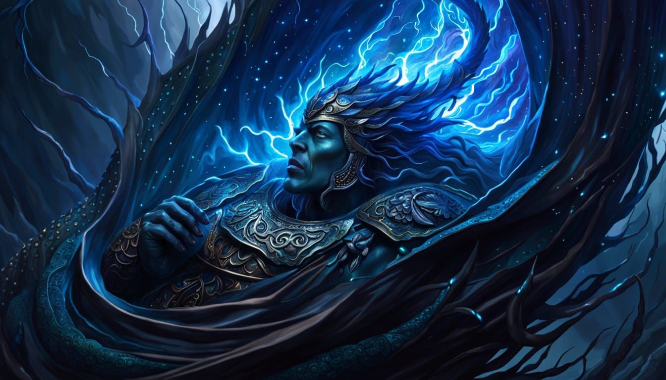 Tempest God Emerges: Dark Fantasy Concept Art