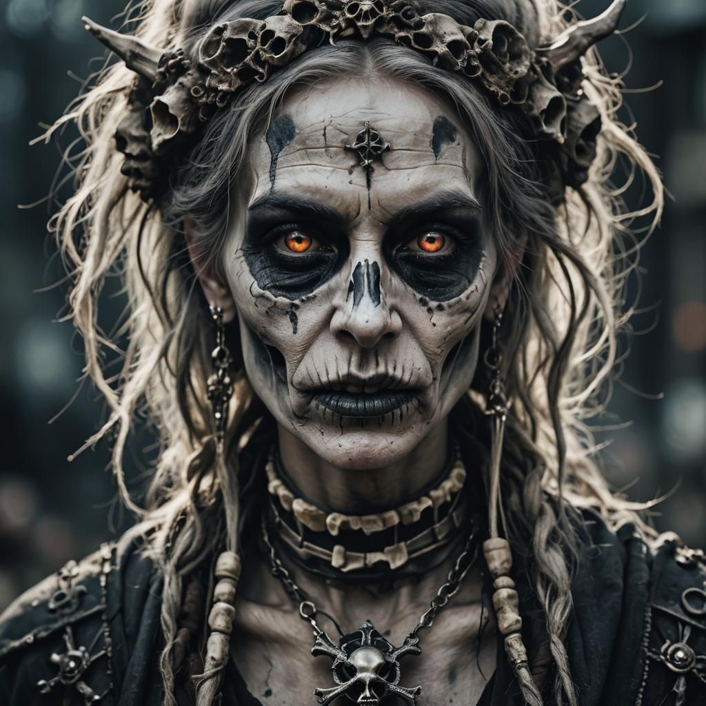 Undead Necromancer Portrait Inspired by Dramatic Photography