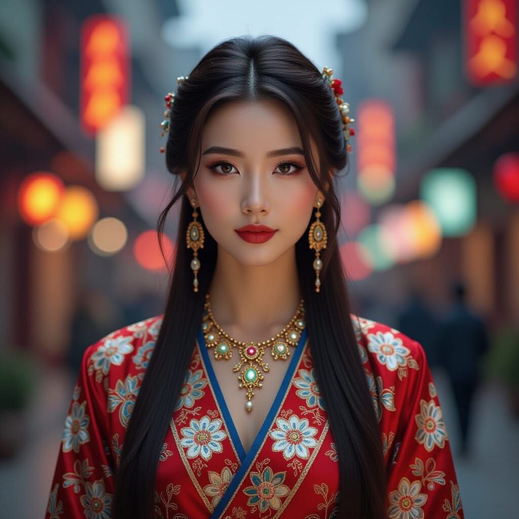 Chinese Woman in Silk: A Cinematic Portrait