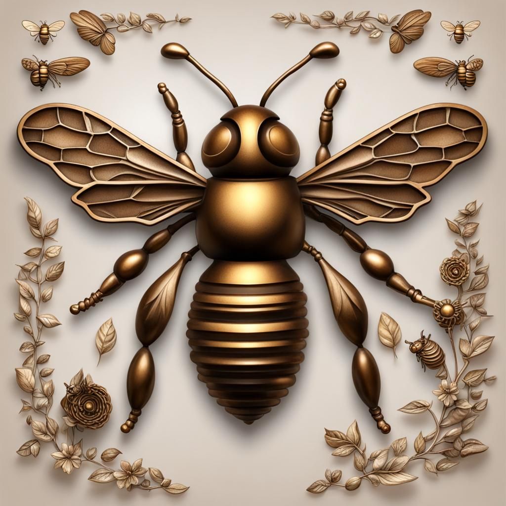Bronze Bee Sculpture: Metallic Insect Art