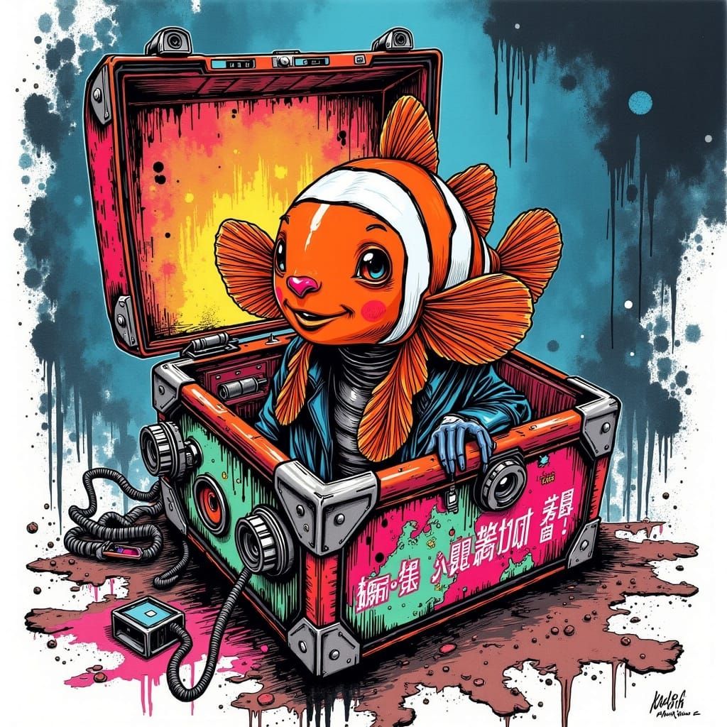 Cyberpunk Jack-in-the-Box Reveals Clownfish