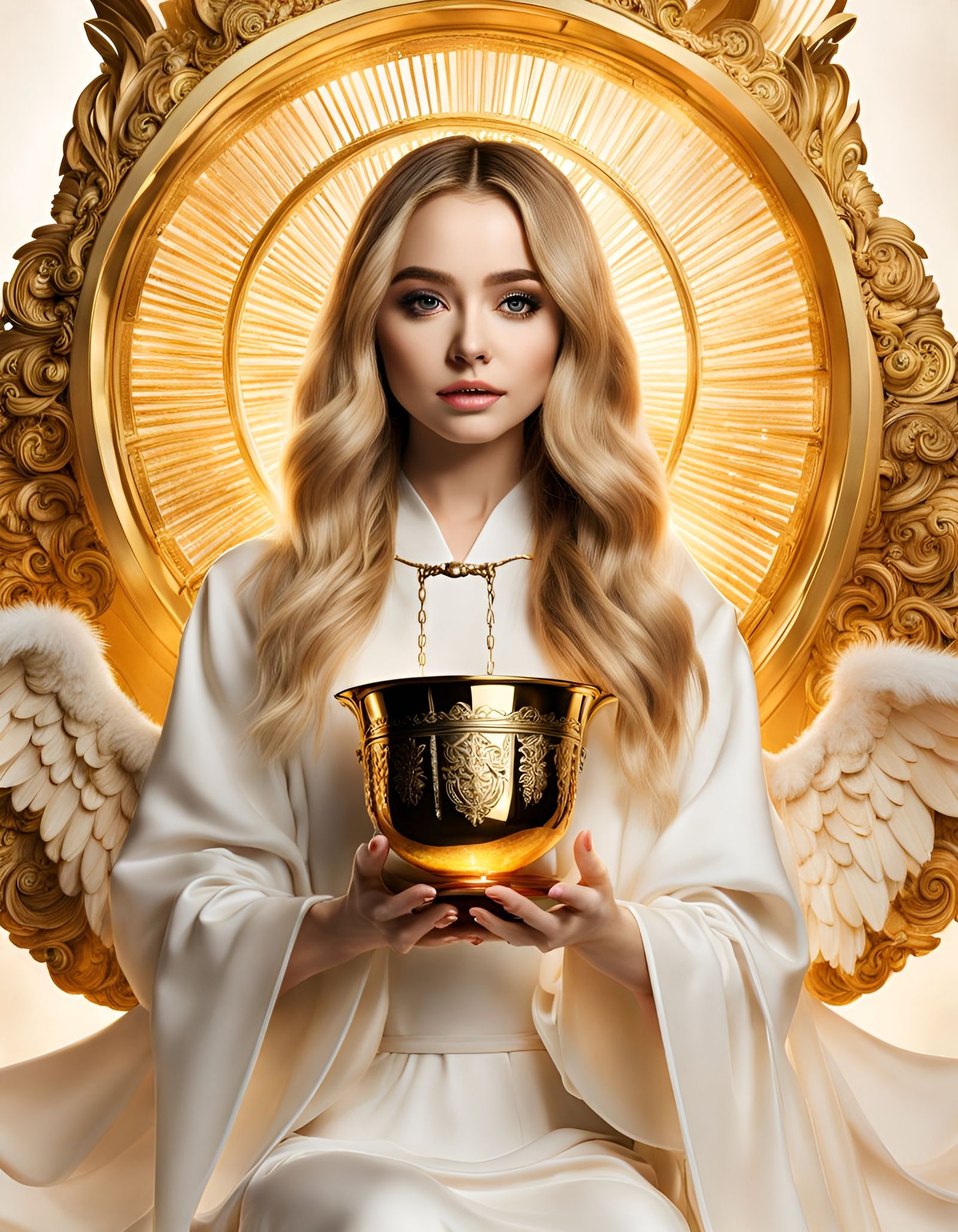 Angel Pouring Water from Golden Grail