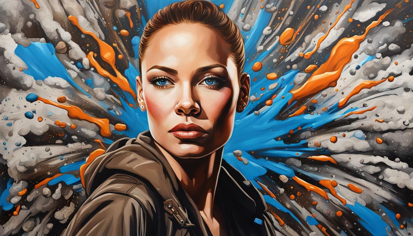 Rebecca Ferguson in Vibrant Graffiti Art Style