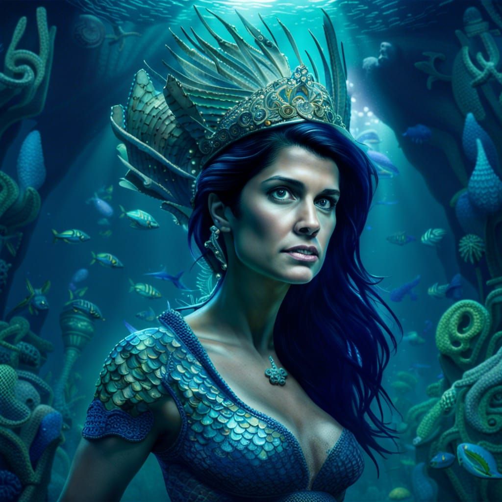 Young Nikki Haley as Mermaid Queen of Atlantis