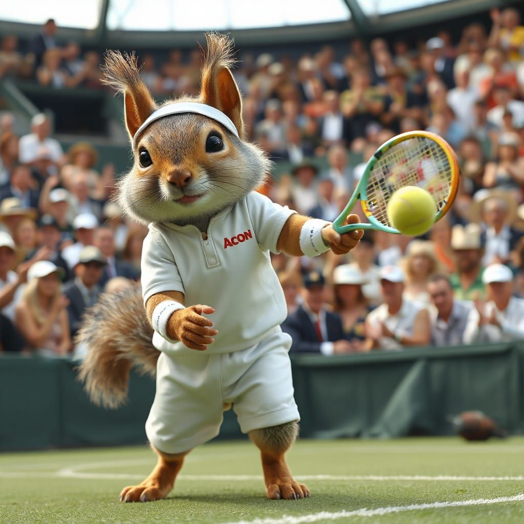Squirrel Tennis Star Returns Serve at Wimbledon