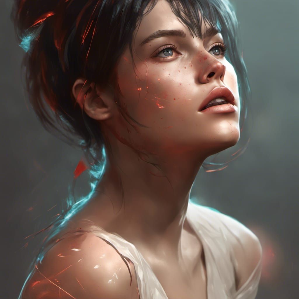 Sparkling Portrait in Hyperdetailed Art Nouveau Style