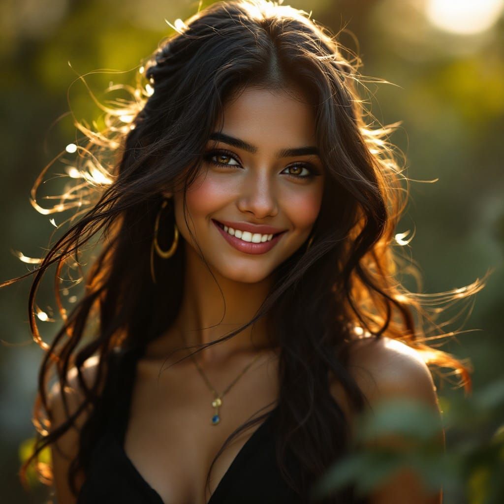 Radiant Indian Girl Portrait in Dramatic Lighting