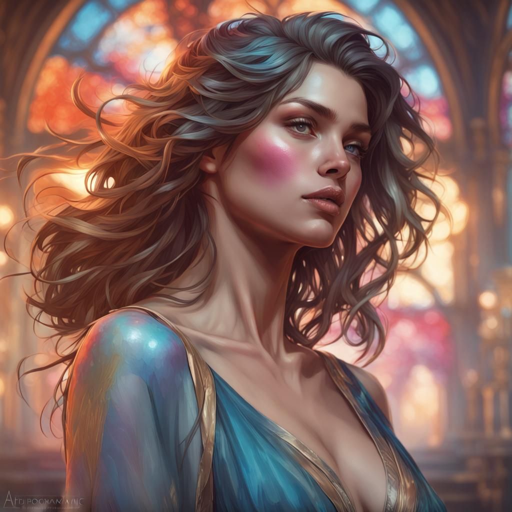 Perfect Woman Portrait in Hyperdetailed Style