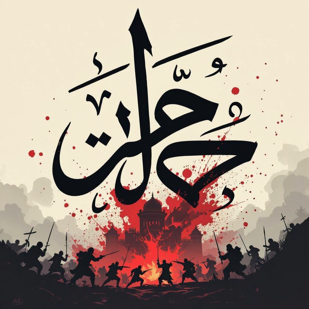 Arabic Calligraphy: Declare War on Your Enemies in Thuluth S...